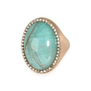 Roberto Coin Quartz Diamond Ring in 18k Rose Gold 0.22 CTW